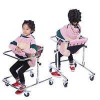 Walkers Stainless Steel Children with Wheel Folding Rehabilitation Children's Lower Limb Training Stand Gift (Color : Silver, Size : 654767cm)