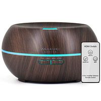 ASAKUKI Essential Oil Diffuser with Remote Control, 500ml Cool Mist Humidifier, Wireless Aromatherapy Diffuser with 16 Hours Operation Aroma Diffuser with Waterless Safety Switch & 14 LED Colors