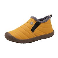 Goldweather Women's Warm Snow Boots Fur Lined Winter Outdoor Waterproof Slip On Ankle Short Booties (Yellow,6)