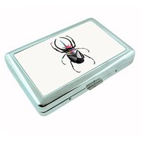 Bug Insect Em1 Hip Silver Cigarette Case Id Holder Metal Wallet 4" X 2.75" RFID Protection