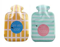 Set of 2 Mini Lovely Children's Hot Water Bottles/Hand Warmer, Twin Color 300ML