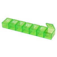 Ezy Dose Travel (7-Day) Pill, Medicine, Vitamin Organizer Box | Weekly, Daily Planner | XL Compartments | Colored Lids