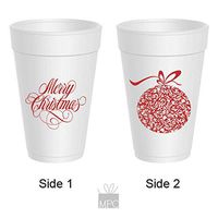 Christmas Styrofoam Cups - Merry Christmas Ornament (10 cups)
