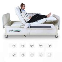 Multi-Function Electric Manual Rotating Hospital Nursing Bed with ABS BedHead, Adjustable Hospital Beds for Home Care Old People Use