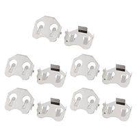 uxcell 10Pcs Silver Tone Metal CR2032 Lithium Button Coin Battery Plate CCR-2003
