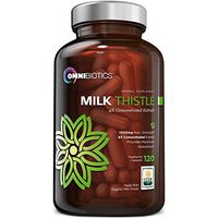 Organic Milk Thistle Capsules, 1500mg 4X Concentrated Extract is The Strongest Milk Thistle Supplement Available. Silymarin is Great for Liver Cleanse & Detox! 120 Vegetarian Capsules