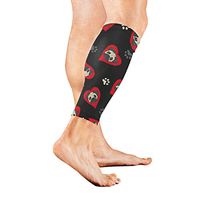 Calf Guard Sleeves Cute Pugs Dogs Red Hearts Black Sports Calves Guards Sleeves for Running, Basketball, Baseball, Football
