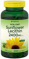 Sunflower Lecithin 2400mg 200 Softgels | Rich in Phosphatidyl Choline | Non-GMO, Soy Free, Gluten Free Supplement by Carlyle