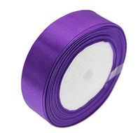 ATRibbons 50 Yards 1 Inch Wide Satin Ribbon Perfect for Wedding,Handmade Bows and Gift Wrapping,25 Yards/Roll x 2 Rolls (Purple)