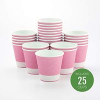 Insulated Paper Coffee Cups - Ripple Wall - Light Pink - 8 oz - 25ct Box - MATCHING LIDS SOLD SEPARATELY: RWA0360B, RWA0360W, RWA0328LG, RWA0328GR, RWA0328HP, RWA0283W, RWA0283B