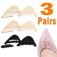 3 Pairs Adjustable Shoe Filler, Toe Filler, Shoe Inserts to Make Big Shoes Fit,Shoe Plugs for Men & Women, Fits Pumps, Flats,Boots,Sneakers etc (Black+Beige)