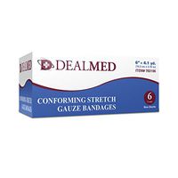Dealmed 6" Conforming Stretch Gauze Bandages, 4.1 Yards Stretched, 6 Count