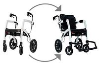 Rollz Motion 2-n-1 Rollator Transport Chair (Pebble White)
