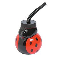 Fun Express - Molded Ladybug Cups for Birthday - Party Supplies - Drinkware - Sipper & Molded Cups - Birthday - 12 Pieces