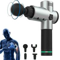 AceFox Massage Gun Portable Quiet Percussion Massager Muscle Vibrating Deep Relaxation for Athletes Gym Home Personal Device Hand Held Deep Tissue Cordless Upgraded Siliver