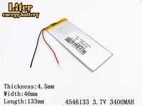 3.7V 3400mAh 4546133 Lithium Polymer Ion Rechargeable Battery Lithium Polymer Li-Po Battery for MP4 GPS MP3 Bluetooth Stereo DIY Gift