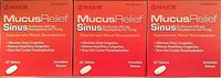 MAJOR Mucus Relief Sinus Congestion Tablets 60 ea (Pack of 3)
