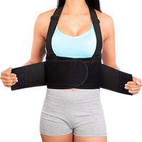 Lower Back Brace with Suspenders | Lumbar Support | Wrap for Posture Recovery, Workout, Herniated Disc Pain Relief | Waist Trimmer Work Ab Belt | Industrial | Adjustable | Women & Men | Black Mesh XL