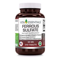 Vita Essentials Ferrous Sulfate 65 Mg Tablets, 240 Count