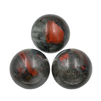 AD Beads Natural Gemstone Harmony Round Ball Crystal Healing Sphere Massage Rock 20~50mm (31 Bloodstone, 40mm)
