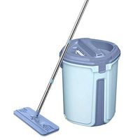 JGWJJ Spin Mop Bucket System Microfiber Spinning Mop with 2 Microfiber Mop Heads-Rotating 360 Degree and Adjustable Handle for Home Bedroom Kitchen Office Cleaning