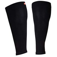 Graduated Calf Compression Sleeves (Solid Black 1 Pair, Medium)