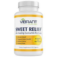 Sweet Relief Contains 2X The Clinical Suggested Meriva® Curcumin Dosage + BioPerine®, Natural Anti-Inflammatory, Joint Pain Relief, Relieves Period Discomfort, 500 mg of Curcumin, 120 Veggie Capsules