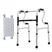 ZHPRZD Disabled Walker Lightweight Folding Walker Multi-Function Anti-Slip Elderly Folding Walking Frame Disabled Walker + Bath Board + Pulley/No Pulley (Size : A)