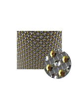 Glittering Faux Diamond Dazzling Faux Rhinestone Mesh Ribbon Wrap for Arts and Crafts Decorations and Cake Decorations, 1 Strip 4-1/2 Inch x 3 Feet - Gold and Silver