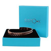 SISTO-X Slim Magnetic Shiny Copper Bangle/Bracelet Tyre Tread Design by Sisto-X® Health Strength 6 Magnets