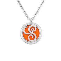 Cory Keyes 30mm A-Z Letter Alphabet Initial Essential Oil Diffuser Aromatherapy Locket Necklace (S)