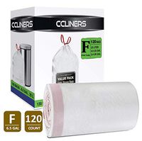 4-6.5 Gallon Trash Bags Code F Code E Can Liners CCLINERS 20-25 Liter Drawstring Garbage bags Bathroom Wastebasket Can Liners for Home Office Bins, 120 Bags