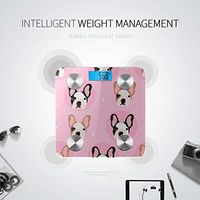 Bluetooth Kitchen Scales Digital Weight Cartoon Cute Animal Pet Bulldog Bmi Scale Bluetooth Body Fat Composition Monitor Analyzer with Smartphone App for Body Management-396 Lbs