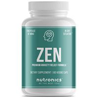 Nutronics Zen - Stress & Anxiety Relief Supplement w/ Ashwagandha, Chamomile, 5-HTP, Rhodiola Rosea & L-Theanine - Natural Formula Cognitive Health, Energy, Calm, Focus & Stress Relief - 60 Capsules