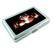 Rose Fox Em1 Hip Silver Cigarette Case Id Holder Metal Wallet 4" X 2.75" RFID Protection