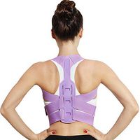MOXIN Upper Back Support, Adjustable Posture Corrector, Back Support with Scoliosis Humpback Correction Belt, Straight Back Kyphosis & Bad Posture,Purple,L