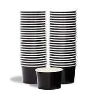 Paper Ice Cream Cups - 50-Count 9-Oz Disposable Dessert Bowls for Hot or Cold Food, 9-Ounce Party Supplies Treat Cups for Sundae, Frozen Yogurt, Soup, Black