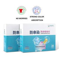 XGao Color Catcher Sheets 30pcs Dyeing Absorbing Dirt Protective Colour Trapping Clothes Laundry Tablets Stain Remover for Light Colored Clothes (Multicolor)