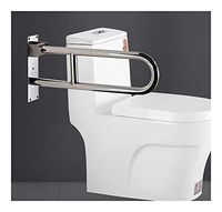 Bathroom safety rails Bathroom Handrails, Wall-mounted Folding Handrails, Home Hotel Fashion High-end Elderly/pregnant Woman Non-slip Railing, Stainless Steel, Silver