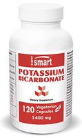 Supersmart - Minerals - Potassium Bicarbonate 5400 mg Per Serving - for Acid-Base Balance and Cardiovascular Protection | Non-GMO - 120 Vegetarian Capsules