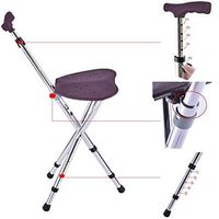 Yadianna Cozy Stick Seat Folding Seat Cane/Aluminum Alloy/5+5 Height Adjustable Static Loading 150kg for Father's Day Thanksgiving Non-Slip Walking Stick with Hospital