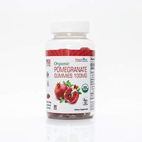 Organic Pomegranate Gummies 100mg - Gluten Free, Fiber Rich Snack Made with Organic Pomegranate - 90 Count