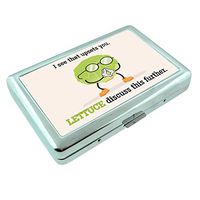Veggie Pun Em1 Hip Silver Cigarette Case Id Holder Metal Wallet 4" X 2.75" RFID Protection