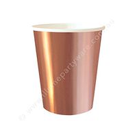 Illume Partyware Rose Gold Cup Foil, Disposable, 10 Count, 9 Oz for Birthday Party, Kids Party, Baby Shower and Princess Party