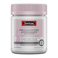 Swisse Premium Ultinatal Preconception & Prenatal Multivitamin | Supports Fertility, Pregnancy, & Breastfeeding | Folic Acid, Omega 3 DHA & EPA, Iodine, Choline, Vitamin C, D, & B, Iron | 60 Softgels