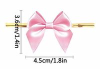 Pink Gift Bows,Twist Tie Bows for Bakery Candy Lollipop Cello Bag (50 Pack)