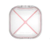 WOWHOUSE Portable Pill Organizer, Small Pill Box Medicine Supplement Pill Case, BPA Free Tritan Material (Translucent-Pink)
