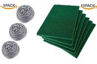 3 Pack Stainless Steel Sponges, 10 Pack Scrubbing Scouring Pad
