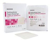 Foam Dressing, McKesson, 4 X 4 Inch Square Acrylic Adhesive with Border Sterile, 4671 - Pack of 10