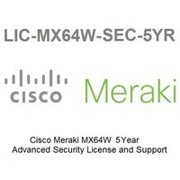 Meraki MX64W Advanced Security License and Support, 5 Years, Electronic Delivery